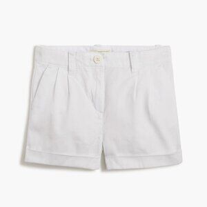 J. Crew Girls Pleated High Rise Cotton Shorts White Size 14 NWT